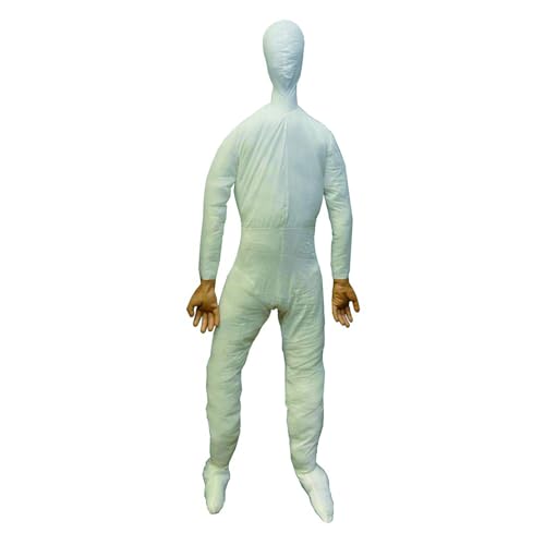 Full Size 6-Foot Life Size Dummy Posable Full-Size Mannequin with Cloth Body Adjustable Polyfill Flexible Head and Hands Indoor Display Prop for Halloween Decorations Indoor Haunted House