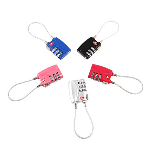 CLISPEED Cadeado Com Cabo de Combinação de 5 Unidades para Mochila Com Bloqueio de Bagagem Bloqueio