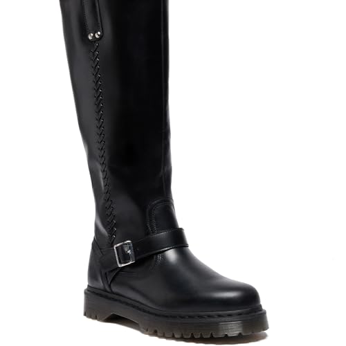 Dr. Martens Unisex Anistone Knee High Boots Black Men 7 Women 8 Medium