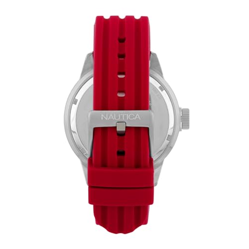 Image of Nautica Round 47mm Silver-Tone Dial Analog Men Watch - NAPMYF314