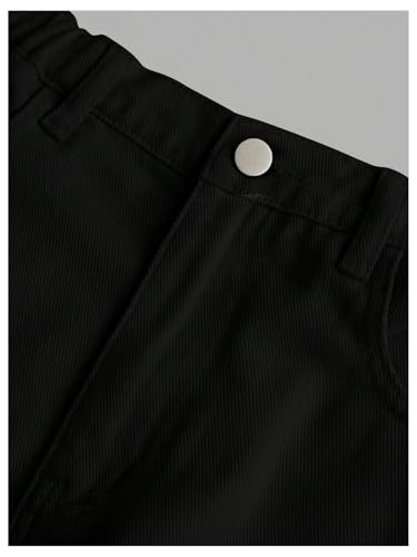 Milumia Girl's High Waist Cropped Pants Wide Leg Jeans with Pocket3