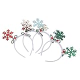 Garneck 4個雪の結晶ヘッドバンド グリッター装飾 軽量快適 ホリデースル クリスマスパーティー用 女の子と女性向け 冬の集まりや衣装にも適