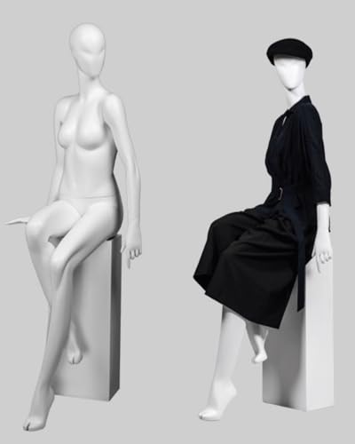 Manichino Supporto per Manichino Femminile Bianco Opaco, Modello Realistico di Forma di Abito per Tutto Il Corpo, Manichino a Figura Vivida per Boutique Al Dettaglio Su Misura ( Color : Sitting Manneq