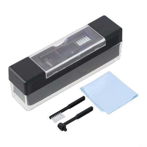 Comgooldool Rengöringssats för vinylskiva med borste och duk, dammborttagare för skivspelare, svart ABS sammetsborste för DJ-utrustning och musikinstrument