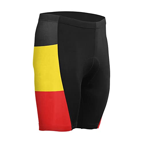 Belgium Flag Men's Bike Shorts Padded Cycling Bicycle Biking Shorts Tight Multicolor