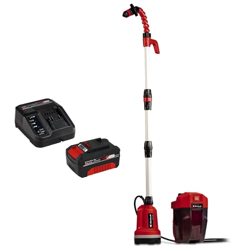 Einhell Akku-Tauchdruck/Regenfasspumpe GE-PP 18 RB Li Power X-Change (Li-Ion, 18 V, Förderdruck max. 2 bar, max. 3000 L/h, flexible Batteriebox, inkl. 4 Ah Akku und Ladegerät)