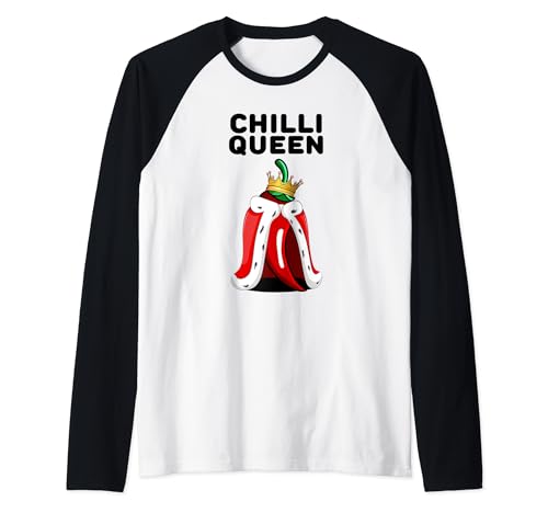 Chilli Queen Pepper - Camisa para amantes del chile para mujer Camiseta Manga Raglan