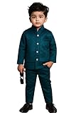 Akshita Trading Boys 2 Piece Jodhpuri Suit Blazer & Trousers (Blue, 5 Years - 6 Years)