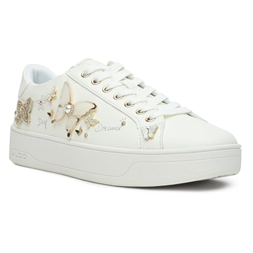 Image of Aldo PEARLWINGA-IN100 Ladies White Flat Sneakers