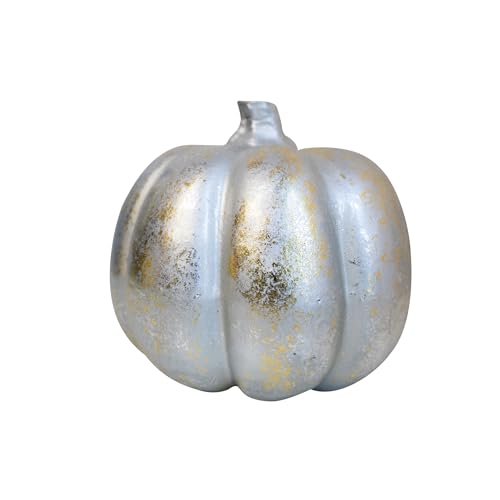 HEITMANN DECO - Zucca decorativa in polistirolo, argento, circa 18 x 18 cm