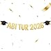 COMOOKA Abi 2026 Deko Gold Glitzer - Abitur 2026 Girlande mit Absolventenhut Motiv - Abi Dekoration für Abschlussfeiern & Prüfungserfolge, Abitur 2026 Geschenke UVM.