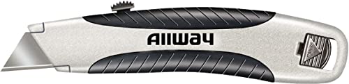 Image of ALLWAY RSK Soft-Grip Retractable Utility Knife with 3 Blades | Easy Blade Change
