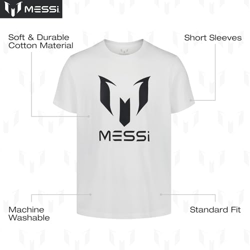 Image of Messi Men's Wingstar Logo Tee, Lifestyle Short Sleeve T-Shirt | Standard Fit with Graphic