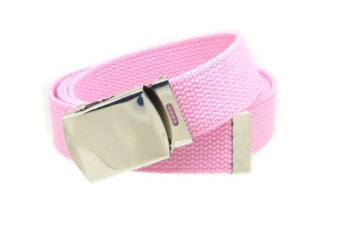 Image of BC Belts Canvas Web Belt with Chrome Buckle 54 inch Long | Fully Adjustable Military Style