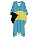 PIVUWXOB Bahamas Flag Men's V-Neck Robe Short Sleeve Long Gown Casual Shirt for Beach,Summer 4XL