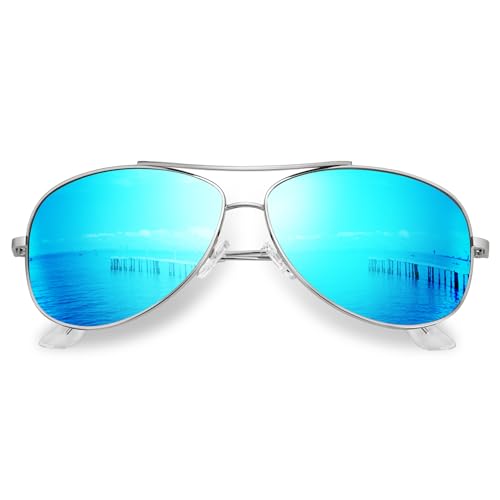 Image of KALIYADI Polarized Aviator-Sunglasses-for-Men Women Mens-Sunglasses: Lightweight Polit Sun Glasses Upgraded UV400 for Driving