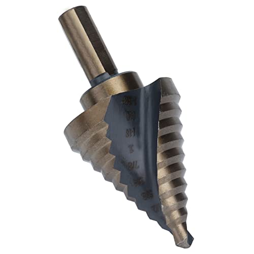 ZDETGU Broca Escalonada en Espiral, 10 Tamaños Broca Cónica Escalonada de Acero de Alta Velocidad para Metal, Madera y Plástico Ranurada para una Perforación Suave y Rápida El Vástago de 3 Lados