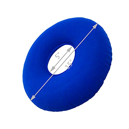 2 Pack Donut Pillow For Tailbone Pain, Inflatable Donut Cushion Seat With A Pump, Hemorrhoid Seat Cushion, Round Wheelchairs Seat Cushion For Home, Car Or Office Chair (15" Blue) #TOP1