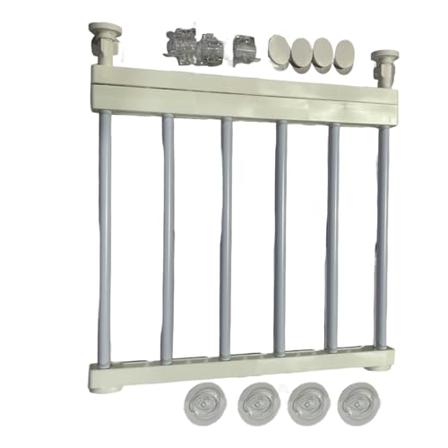 QUILSTM Puerta escalable para perros, puerta retráctil para escaleras, de interior con resistente para bebés y mascotas, Altura 36cm