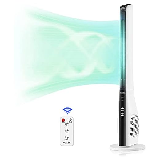 HAUSLIEBE Ventilateur colonne silencieux avec moteur puissant Blanc