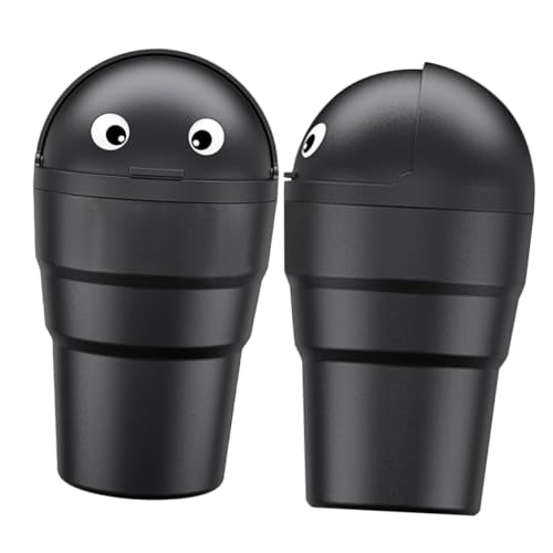 Mini poubelles pour voiture ORFOFE lot de 2 bacs de 520ml en plastique noir