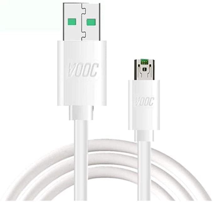 NIXST Original 65W Fast Charging Cable Compatible for Super VOOC Micro USB 7 Pin Cable for Oppo Reno F9 PRo| F11 pro for All Oppo Smartphones (Vooc V8 Cable White)
