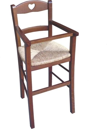 Sic – Seggiolone per bambino con protezione in noce – Seduta in paglia