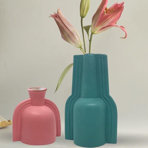 Image of Amazon Basics Winged Ceramic Flower Vases | for Home Decor (Pack of 2 | Multi-Colour)