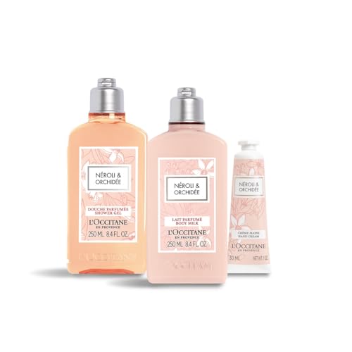 ロクシタン(L'OCCITANE) ネロリオーキデ トリオ (シャワージェル&ボディミルク&ハンドクリームセット) 誕生日 お祝い お返し プレゼント ギフト 女性 人気 ボディソープ 巾着袋付き