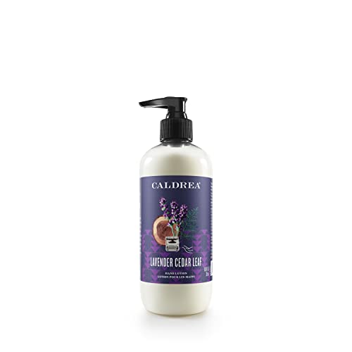 Caldrea Hand Lotion, For Dry Hands, Made with Shea Butter, Aloe Vera, and Glycerin and Other Thoughtfully Chosen Ingredients, Lavender Cedar Leaf Scent, 10.8 oz