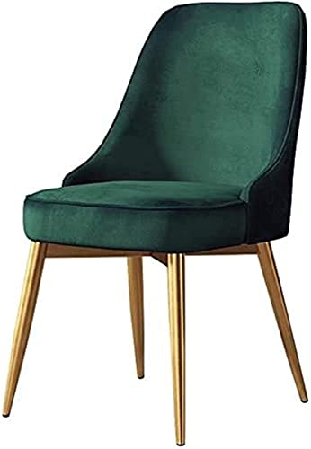 SJIALEN 1 Pcs Modern Retro Lounge Chairs, for Living Room Kitchen Office Dining Chairs Velvet Seat High Back Design Living Room Chair Kitchen Chair (Color : Green, Size : 50x52x85cm)