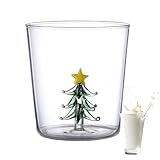 EUBEISAQI 3D-Glasbecher | Kreative Whiskybecher aus Glas für Weihnachtsfeiern – Mehrzweck-3D-Weihnachtsbaum-Becher, lebensmittelecht, für den Urlaub, klassisches Trinkgeschirr für Bourbon, Likör und
