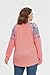 TIYOMI Plus Size Shirts Women Raglan Long Sleeve Round Neck Colorblock Tops Fall Autumn Winter Early Spring Lovely Pink Blue Flower Light Pink Pinkish 4XL