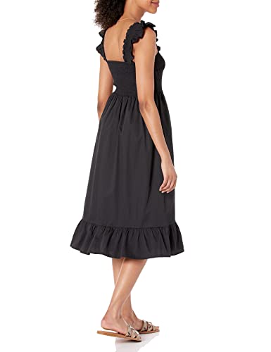 Image of The Drop Womens Kimi Ruffled Shoulder Smocked Midi Dress