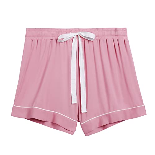 Image of Cherrydew Women Bamboo Viscose Super Soft Comfy Summer Cooling Short Sleeve Button Down Pajama Shorts Set S-XXL