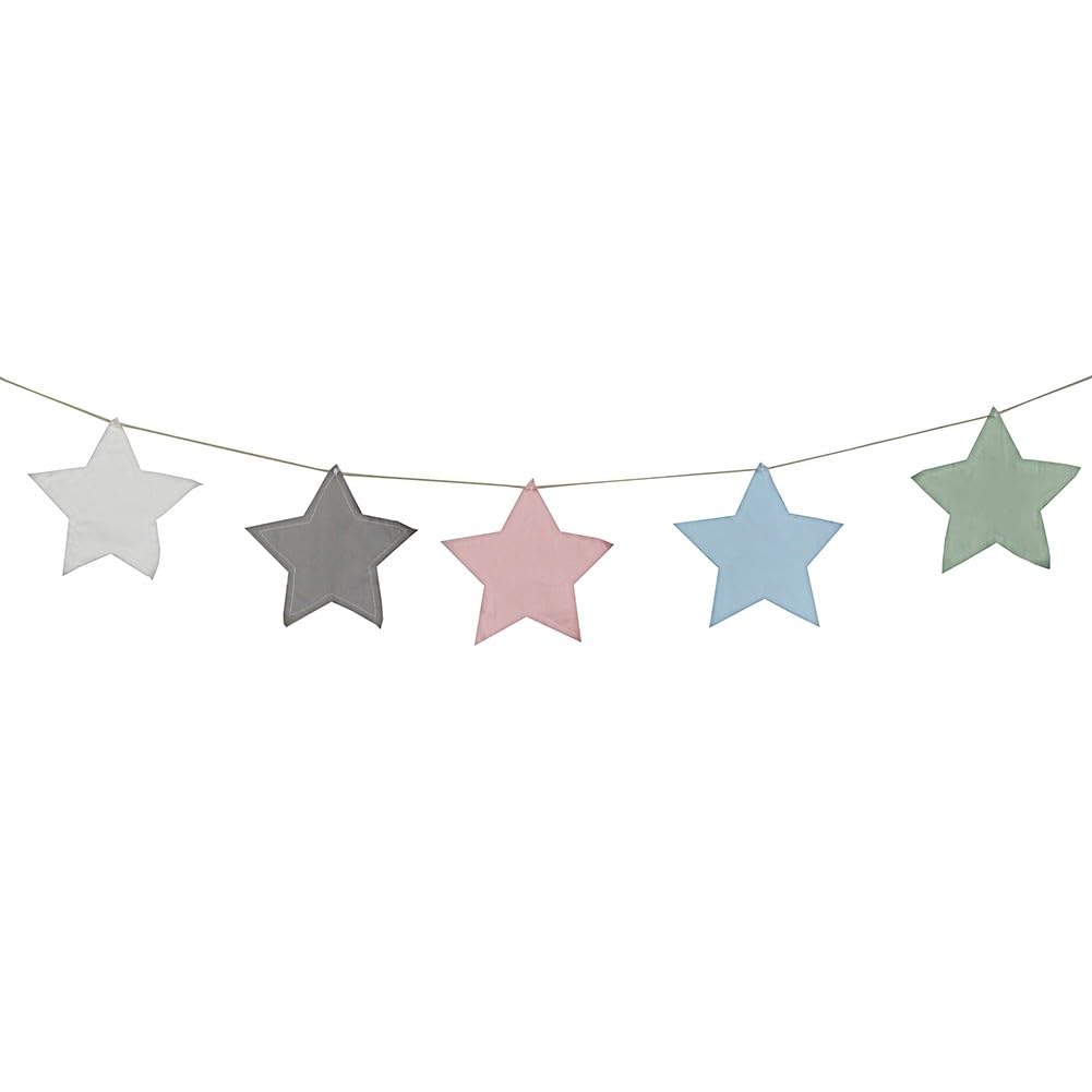 KiraKira Wimpelkette aus Baumwolle, 300 cm, handgefertigt, Stoffflaggen, Geburtstag, Prinzessin, Party, Hochzeit, Dekoration, wiederverwendbar, waschbar