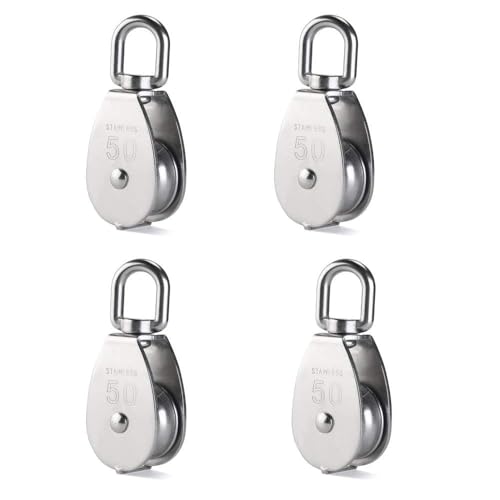 Rocaris 2 Pack M50 304 Stainless Steel Wire Rope Crane Pulley Block
