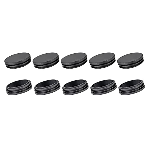 Image of METALLIXITY Round Post End Caps (2.4 inchx0.67 inch) 12pcs, Plastic Tubing End Cap Plug - for Decoration Furniture, Handrail Stair, Black