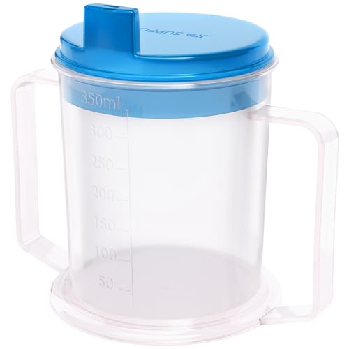 JFA Supplies Trinkbecher/Trinkbecher/Schnabeltasse für Erwachsene mit Behinderung mit griffigen Griffen Anti-Spritztülle und Reisedeckel