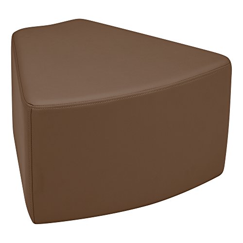Image of Sprogs 12 inch H Structured Wedge Stool -Flexible Modular Collaborative Soft Seating for Office, Home, Lounge and School Classrooms with Durable Frame & Set of 6 inch Legs Add-on -Chocolate