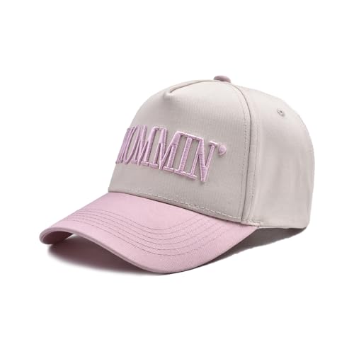 Image of Trucker Hat for Women Men Embroidery Mommin Two Tone Adjustable Baseball Cap Hat Trendy Vintage Snapback Hat