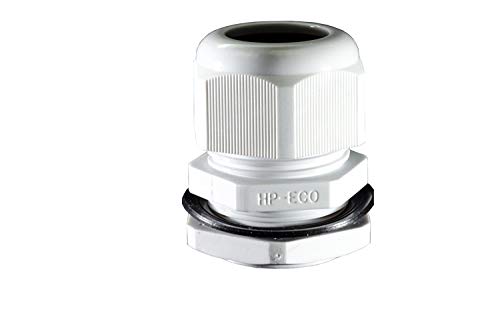 Kabelverschraubung Kabelverbinder in Grau Größe PG11 mit Gegenmutter, zur Kabeldurchführung, Polyamid, 10 Stück Cover