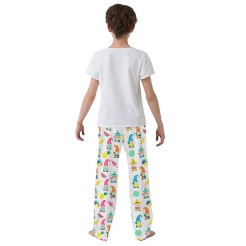 Summer Gnome Watermelon Boys Long Pants Soft Trousers Elastic Waist Kids Lounge Bottoms with Pockets S-XL3