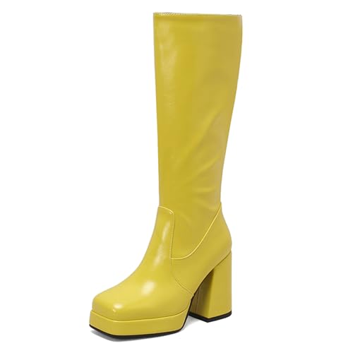 Boots knee high à plateforme Gicoiz avec bout carré confortable