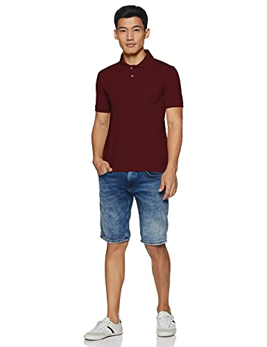 Image of Rupa Bumchums Men Super Combed Cotton Solid Half Sleeve Club Collar Polo Regular Fit T-Shirt with Chest Pocket