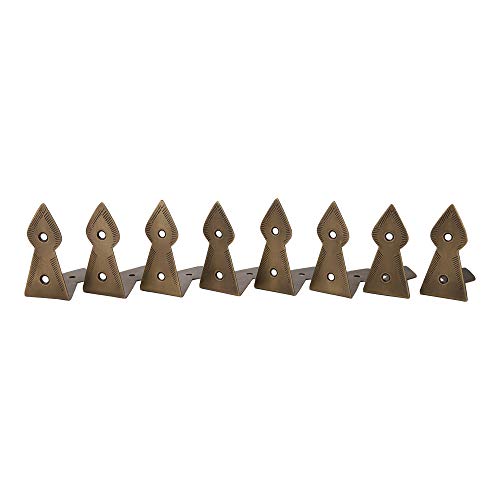 Image of Set of 8 Brass 90 Degree Spade Trunk Corners, Antique Brass Finish, Edge Guard Table Cabinet Protector, Decorative Corner Brackets