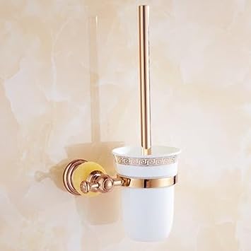 Modern Rose Gold Bathroom Accessories Set - Towel Bar, Towel Ring, Toilet Paper Holder, Hair Dryer Rack, Sleek Wall Mount - Stylish Topaz Finish for Elegant Bathrooms