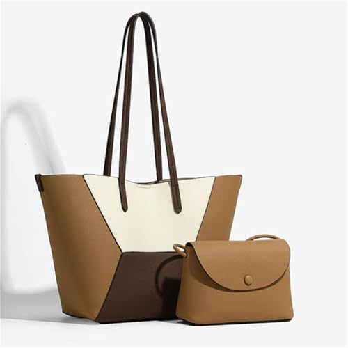 Pocadri Retro Vegan Leather Shoulder Bag Large Hobo Tote Handbags Top Handle Trendy Underarm Purse 2pcs Commuting Travel3