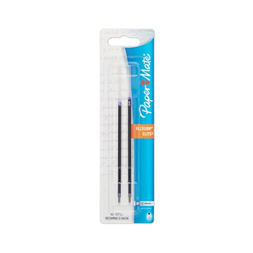 Paper Mate Flexgrip Ultra and Elite Ballpoint Pen Refills, Medium Point, Blue Ink Refills, 2-Pack