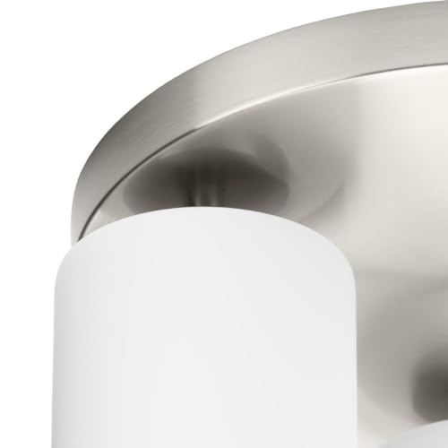 Progress Lighting P350238-009 Cofield Collection 12 in. Three-Light Brushed Nickel Transitional Flush Mount with Etched White Glass Shades by Progress Lighting - Used condition - Image 6